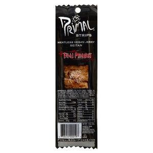 Primal Spirit Foods Meatless Jerky Strips Vegan Seitan Thai Peanut 24/1 OZ [UNFI #330613] [ebt]