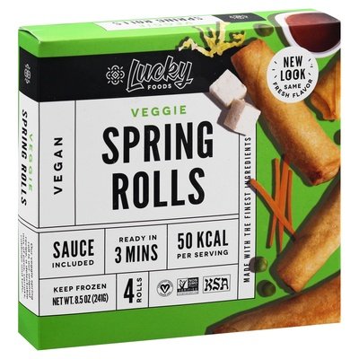 Lucky Spring Rolls Veggie 8/8.5 OZ [UNFI #1627231] [ebt]