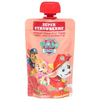 Paw Patrol Mixed Fruit Puree Organic Super Strawberry 10/3.5 OZ [UNFI #2380806] [ebt]