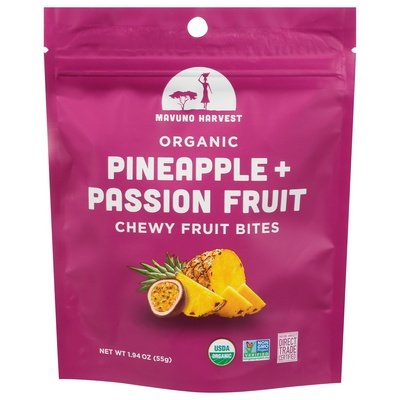 Mavuno Harvest Chewy Fruit Bites Organic Pineapple + Passion Fruit 8/1.94 OZ [UNFI #2416212] [ebt]