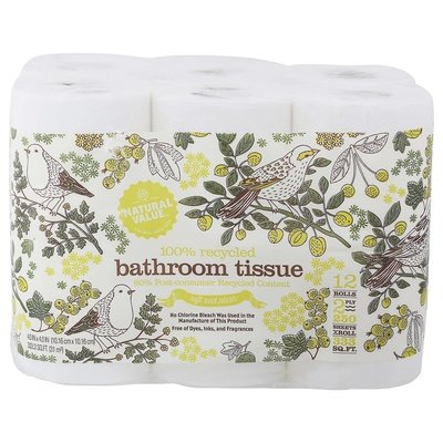 Natural Value Bathroom Tissue Soft And Plush 2 Ply 8/12 PK [UNFI #1215607] T