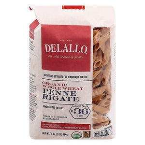 Delallo Penne Rigate Pasta #36 Whl Wheat 8/16 Oz [UNFI #37856]