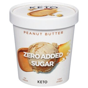 Keto Pint Ice Cream Zero Added Sugar Peanut Butter 8/16 OZ [UNFI #2359412] [ebt]
