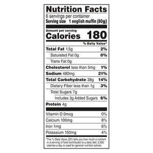 Glutino English Muffins Gluten Free Original 6/16.9 OZ [UNFI #782615] [ebt]