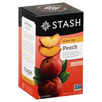 Stash Tea Black Tea Peach Bags 6/20 CT [UNFI #836817] [ebt]