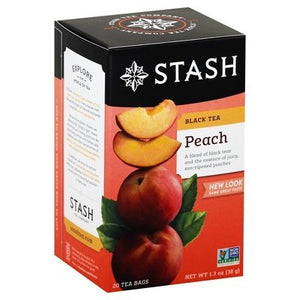 Stash Tea Black Tea Peach Bags 6/20 CT [UNFI #836817] [ebt]