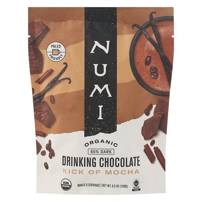 Numi Tea Drinking Chocolate Organic 65% Dark Kick Of Mocha 6/6.3 OZ [UNFI #2568558] [ebt]