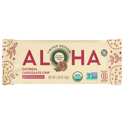 Aloha Protein Bar Organic Oatmeal Chocolate Chip Og2 12/1.98 oz [UNFI-CARLISLE #3112224 ] [ebt]