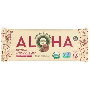 Aloha Protein Bar Organic Oatmeal Chocolate Chip Og2 12/1.98 oz [UNFI-CARLISLE #3112224 ] [ebt]
