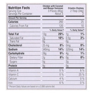 Sukhis Samosas Mango-Coconut Chicken 6/10 OZ [UNFI #1787654] [ebt]