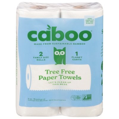 Caboo Paper Towels Tree Free Family Size 12/2 CT [UNFI #2478964] T