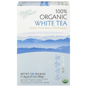 Prince Of Peace White Tea 100% Organic Tea Bags 1/100 BAG [UNFI #2994994] [ebt]