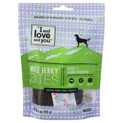 I And Love And You Dog Treats Holistic Grain Free Beef + Lamb Recipe Nice Jerky Bites 6/4 OZ [UNFI #01836485]
