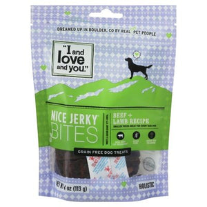 I And Love And You Dog Treats Holistic Grain Free Beef + Lamb Recipe Nice Jerky Bites 6/4 OZ [UNFI #01836485]
