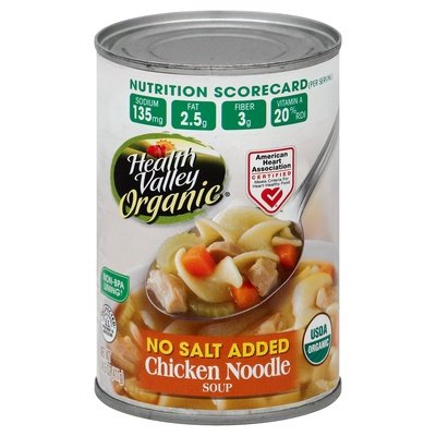 Health Valley Soup No Salt Added Chicken Noodle 12/14.5 OZ [UNFI #891689] [ebt]
