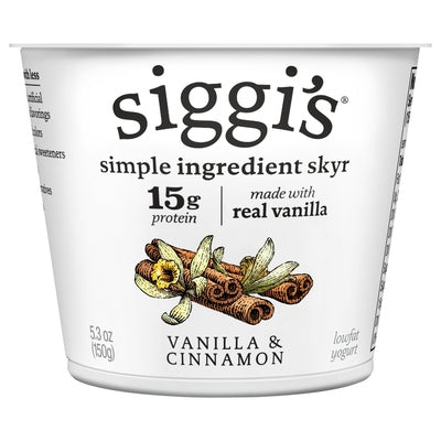 Siggis Yogurt Lowfat Vanilla & Cinnamon 12/5.3 oz [UNFI #2245470 ] [ebt]