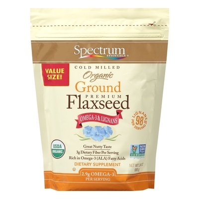 Spectrum Essentials Cold Milled Organic Ground Premium Flaxseed Dietary Supplement 1/24 OZ [UNFI #1258532] [ebt]