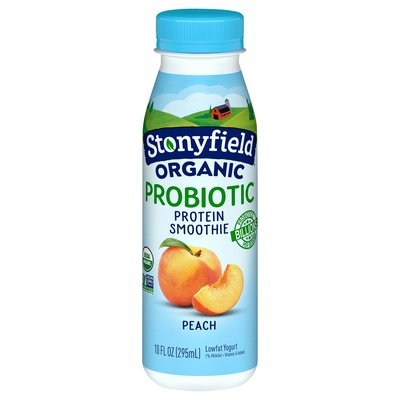Stonyfield Organic Protein Smoothie Probiotic Peach 12/10 OZ [UNFI #167171] [ebt] T
