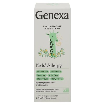Genexa Kids Allergy Agave Syrup Liquid Ages 6+ 1/4 OZ [UNFI #3017571] T