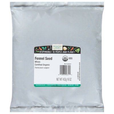 Frontier Nat Prod Co-Op Fennel Seed Organic Whole 1LB [UNFI #448548] [ebt]
