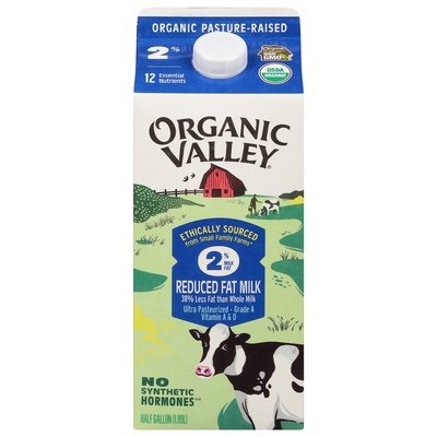 Organic Valley Milk Reduced Fat 2% Milk Fat 6/64 OZ [UNFI #904672] [ebt] T