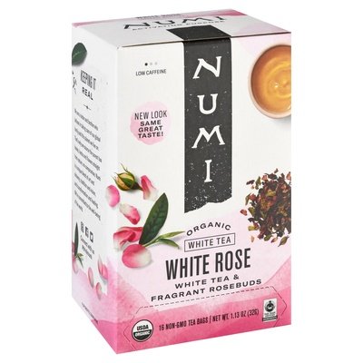 Numi Tea White Tea Organic White Rose Tea Bags 6/16 BAG [UNFI #882290] [ebt]