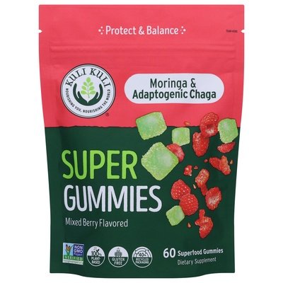Kuli Kuli Super Gummies Moringa & Adaptogenic Chaga Mixed Berry Flavored 1/60 CT [UNFI #2823854] T