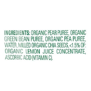 Happy Tot Fruit & Veggie Blend Organic Pears Green Beans Peas & Chia Super Foods 4 (2+ Years) 16/4.22 OZ [UNFI #209320] [ebt]