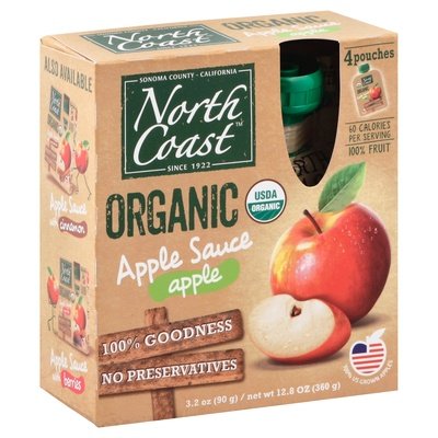 North Coast Apple Sauce Organic Apple 6/4/3.2 OZ [UNFI #2008704] [ebt]