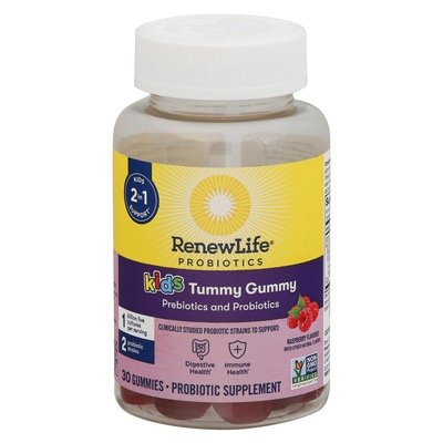 Renew Life Prebiotics And Probiotics Tummy Gummy Raspberry Kids 1/30 CT [UNFI #2954899] T