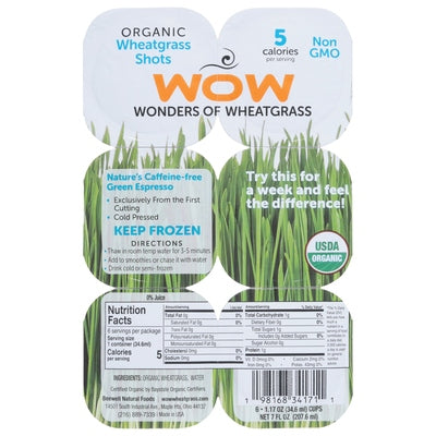 Wonder Of Wheatgrass Wheatgrass Shots Organic Og2 12/7 oz [UNFI #3064482 ] [ebt]