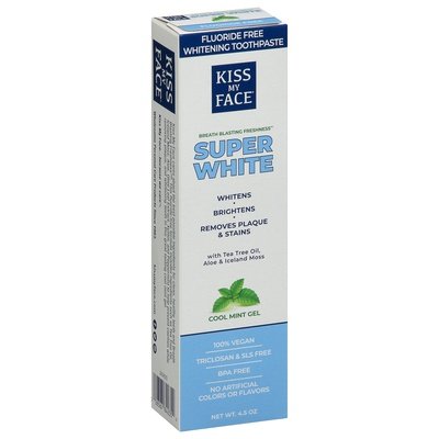Kiss My Face Toothpaste Fluoride Free Whitening Cool Mint Gel 1/4.5 OZ [UNFI #1542695] T