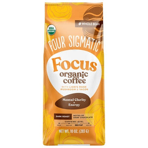 Four Sigmatic Coffee Organic Whole Bean Dark Roast Focus Og2 8/10 oz [UNFI #3120755 ] [ebt]