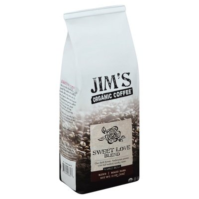 Jims Organic Coffee Coffee Whole Bean Dark Roast Sweet Love Blend 6/11 OZ [UNFI #1791607] [ebt]