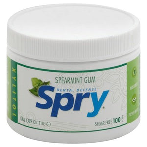 Spry Gum Sugarfree Spearmint 1/100 CT [UNFI #1710045] [ebt] T