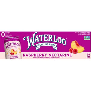 Waterloo Sparkling Water Raspberry Nectarine 2/12/12 oz [UNFI #3036142 ] [ebt]