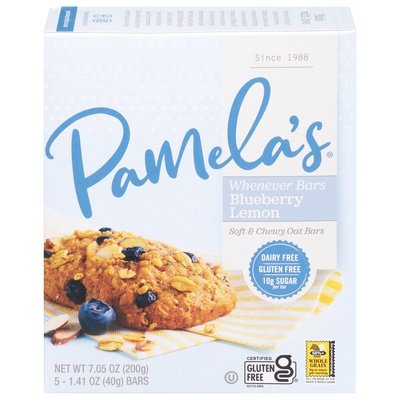 Pamelas Oat Bars Soft & Chewy Blueberry Lemon 6/5/1.41OZ [UNFI #429738] [ebt]