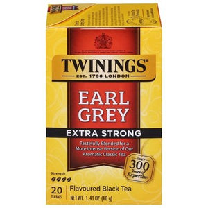 Twinings Black Tea Flavoured Earl Grey Extra Strong Tea Bags 6/20 BAG [UNFI #1840321] [ebt]