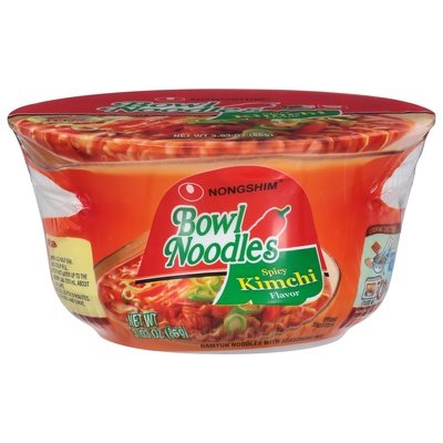 Nong Shim Bowl Noodles Spicy Kimchi Flavor 12/3.03 OZ [UNFI #147116] [ebt]
