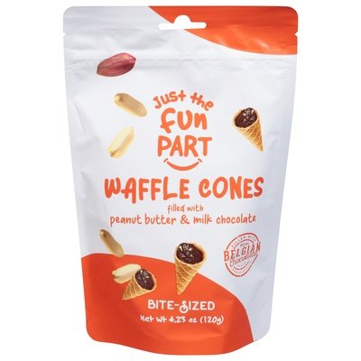 Just The Fun Part Waffle Cones Peanut Butter & Milk Chocolate Bite-Sized 6/4.23 OZ [UNFI #2987352] [ebt]
