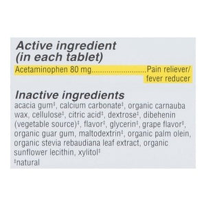 Genexa Acetaminophen Grape Flavor Childrens 80 Mg Chewables Tablets 1/24 CT [UNFI #3017563] T