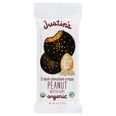 Justins Peanut Butter Cups Organic Dark Chocolate Crispy 12/1.32 OZ [UNFI #2509529] [ebt] T