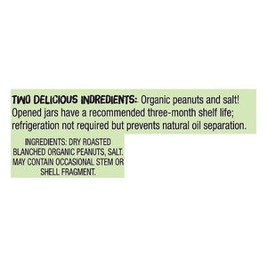 Once Again Peanut Butter Organic Creamy Unsweetened 6/16 OZ [UNFI #2615094] [ebt]