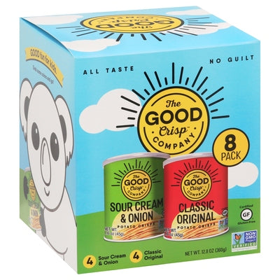 The Good Crisp Company Potato Crisps Sour Cream & Onion/Classic Original 8 Pack 4/8/1.6 OZ [UNFI #2600237] [ebt]