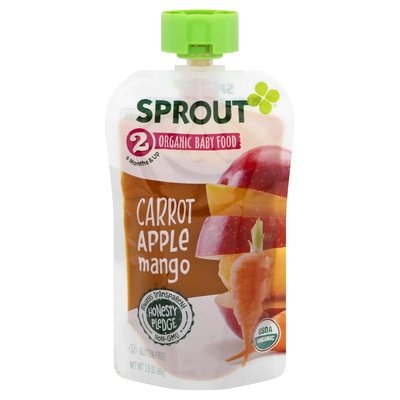 Sprout Baby Food Organic Carrot Apple Mango 2 (6 Months & Up) 12/3.5 OZ [UNFI #2366573] [ebt]