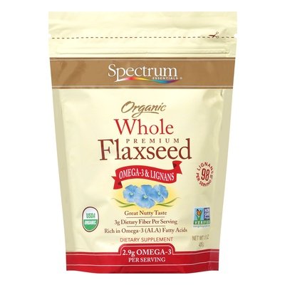 Spectrum Essentials Organic Whole Premium Flaxseed Dietary Supplement 1/15 OZ [UNFI #585836] [ebt]