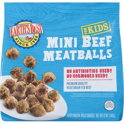 Earths Best Meatballs Beef For Kids Mini Family Size 9/12 oz [UNFI #3007333 ] [ebt]