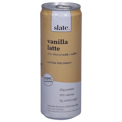 Slate Milk Coffee Beverage Vanilla Latte Ultra-Filtered 12/11 OZ [UNFI #2857126] [ebt]