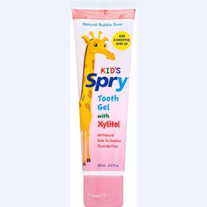 Spry Tooth Gel With Xylitol Kids Natural Bubble Gum 1/2 OZ [UNFI #1701531] T