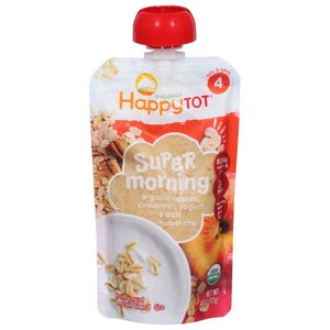 Happy Tot Fruit Yogurt & Grain Blend Super Morning 4 (Tots & Tykes) 16/4 OZ [UNFI #1512862] [ebt]